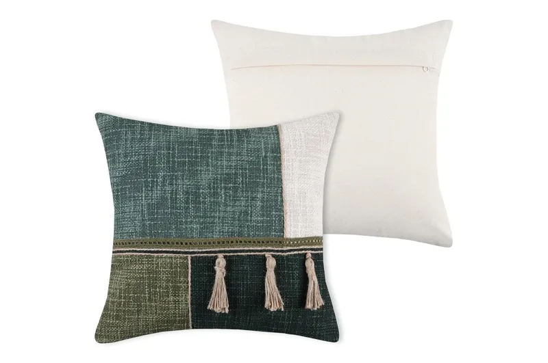 Coussin vibes 40X40 vert 98%CO 2%JU