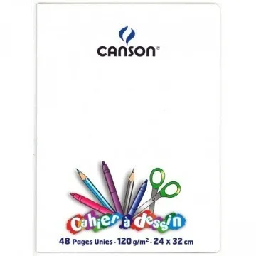Cahier de dessin Conquérant 24×32 cm, 48 pages unies, papier 120g