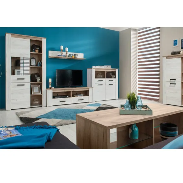 Ensemble living Kent 4 éléments (TV, étagère, 2 vitrines)