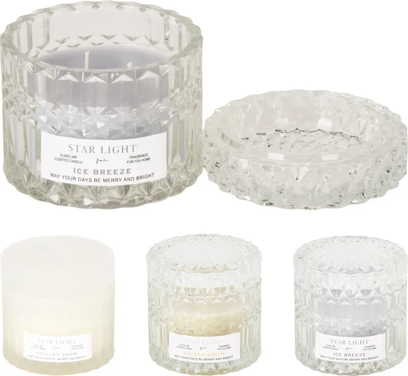 Bougie parfume dans verre 9CM 3 assorti