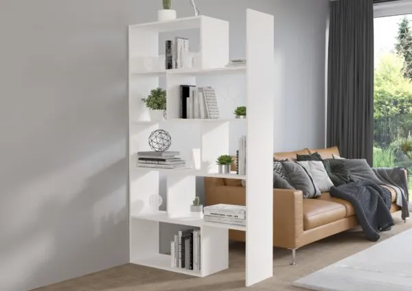 Étagère Karol blanc, largeur réglable 72,5–125 cm