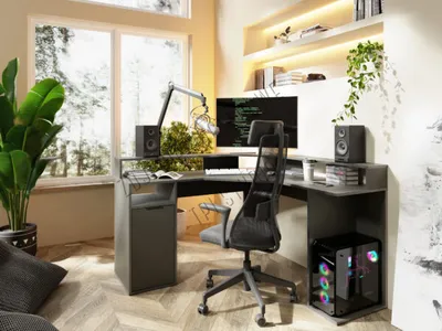 Bureau d'angle gaming Carbon 139×88,7×139 cm
