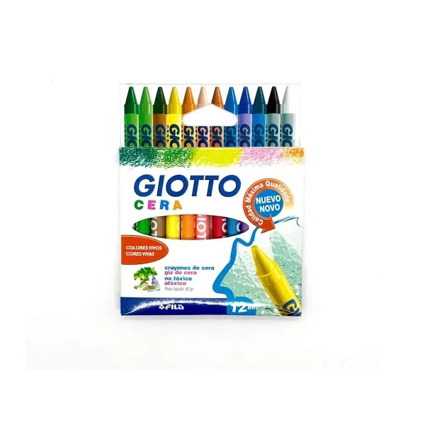 Étui de 12 crayons de couleur cire – Giotto Cera