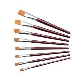 Pinceau brosse n°10 poils synthétiques manche court bois