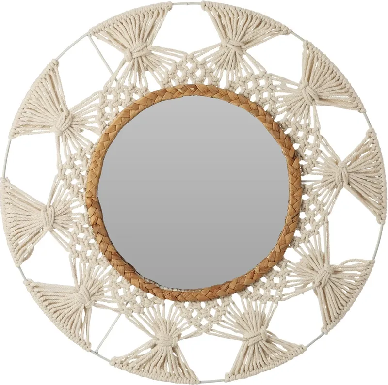 Miroir rond D45CM metal et corde
