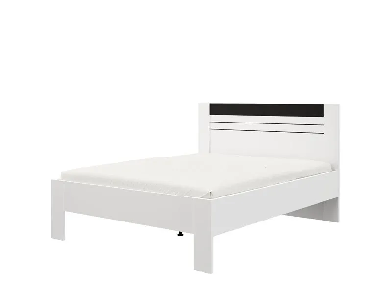 Lit Bitinia 160×200 blanc/noir avec sommier