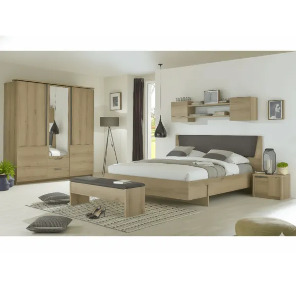 Chambre a coucher ul9eu1048 lit160/2chevet/banc+armoire 3 porte