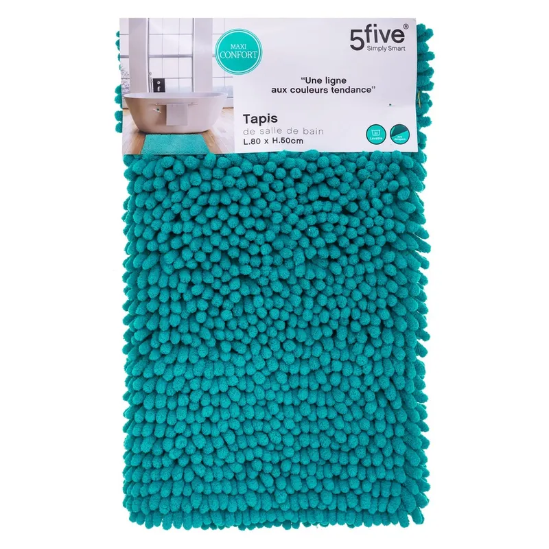 Tapis de bain mini chenille 50X80CM turquoise