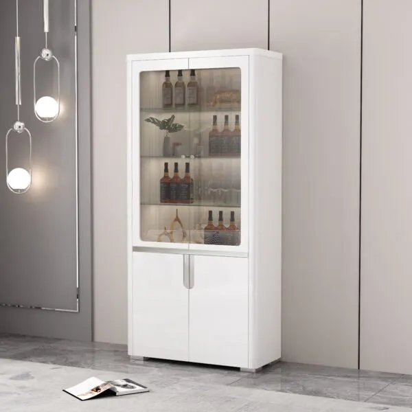 Vitrine de rangement blanche 90x40x190 cm