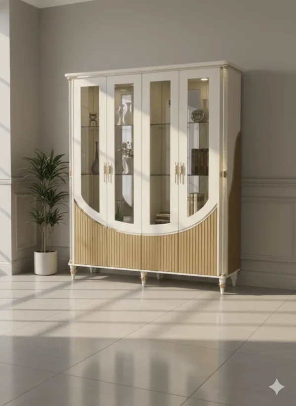 Vitrine en verre 4 portes 984 – 166 x 43 x 202 cm
