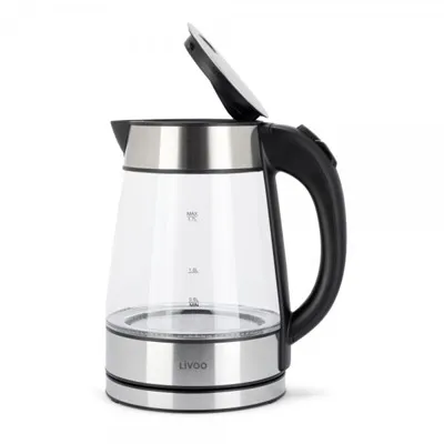 Bouilloire électrique Livoo 1,7 L 2200 W en verre inox