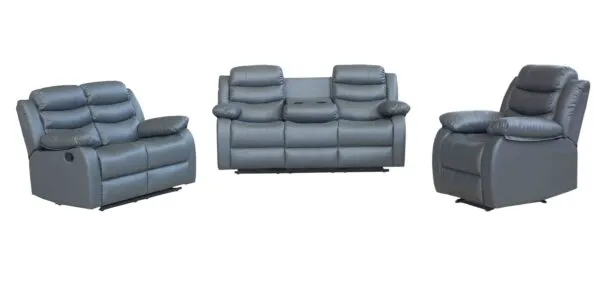 Salon relax 1+2+3 places en PU gris