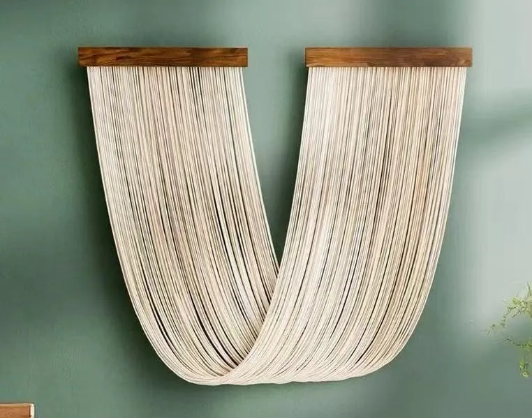 Art murale macramée blanc 200X50CM