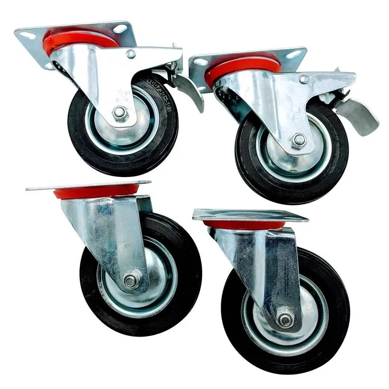 Roulettes pivotantes 100 mm – lot de 4