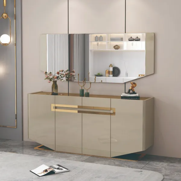 Bahut Beige Doré 90964 – 180 x 40 x 70 cm