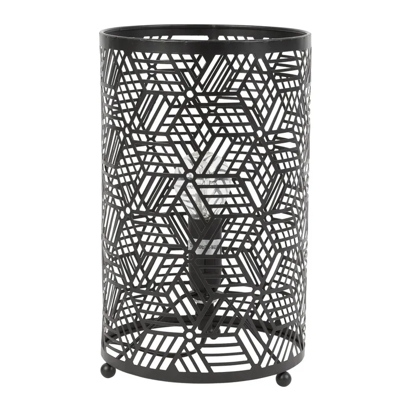 Lampe cyl losanges noir D16X26