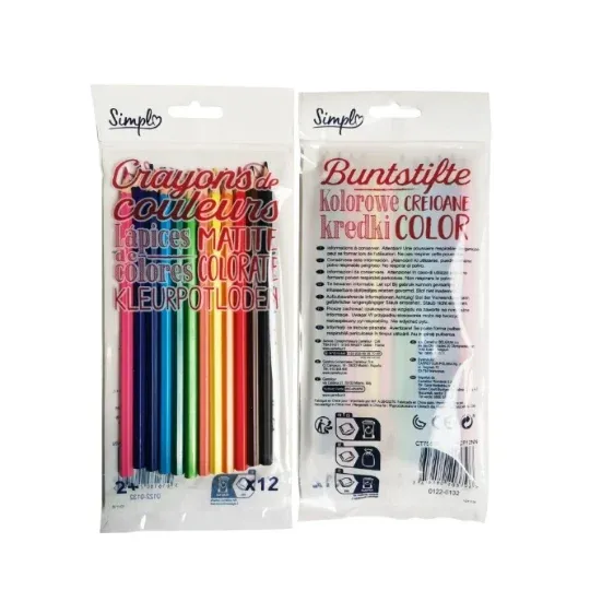 Lot de 12 crayons de couleur pointe moyenne SIMPL