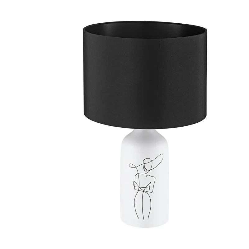 Lampe de table vinoza 1X40W E27 H535 ceram/blanc/textile