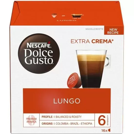 Capsules café Nescafé Dolce Gusto Lungo (x16)