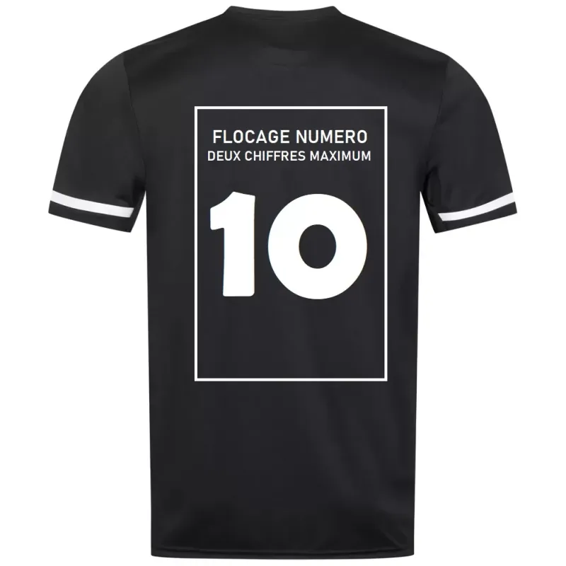 Flocage numéro au dos, format 20×14 cm