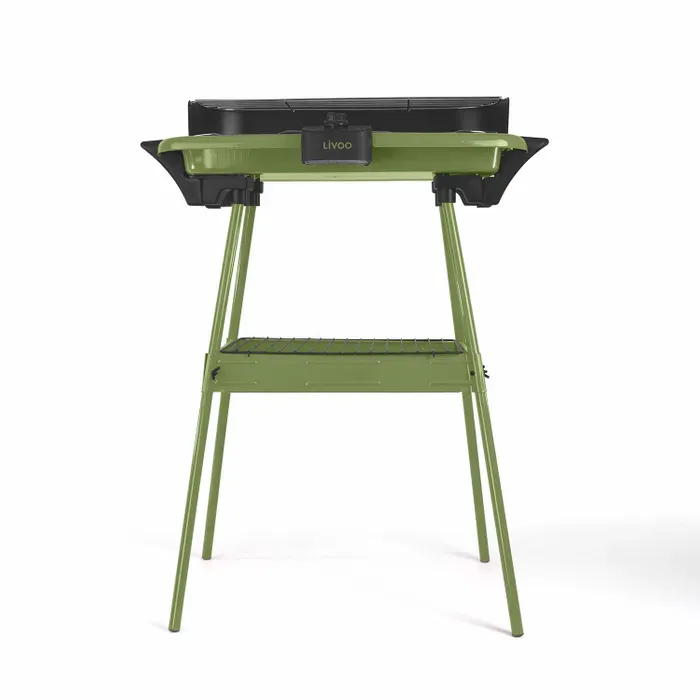 Barbecue électrique 2000W sur pieds ou table Livoo – Vert Kaki