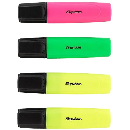 4 surligneurs fluo Esquisse pointe biseautée
