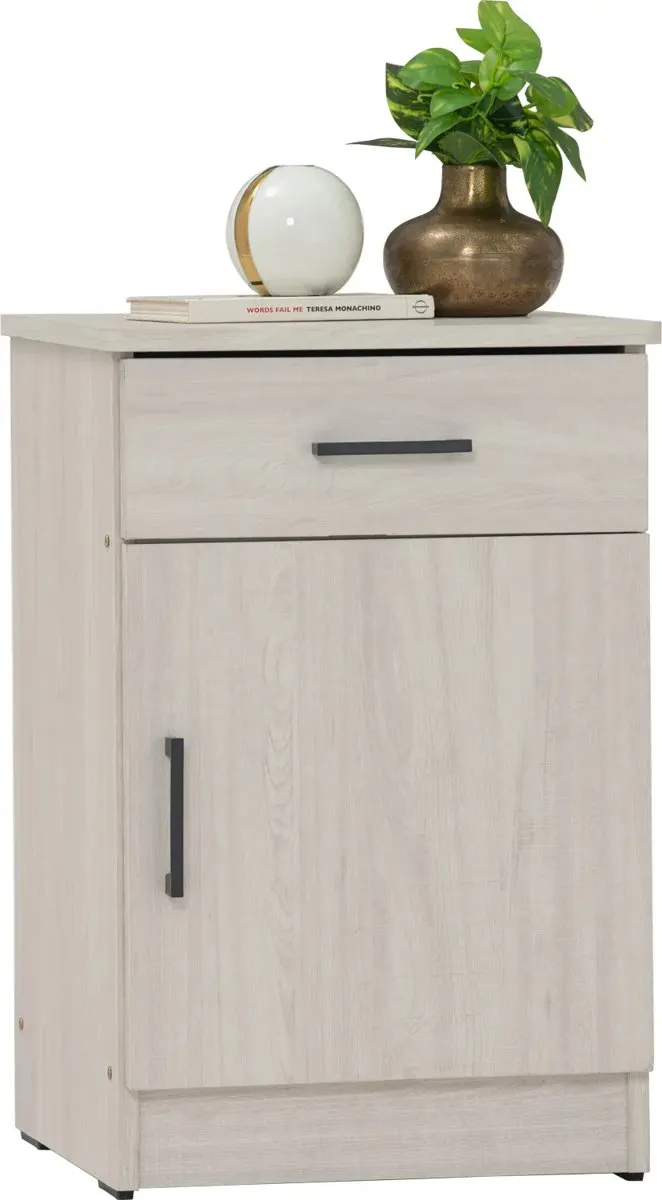Meuble de chevet 1 porte 1 tiroir chêne clair