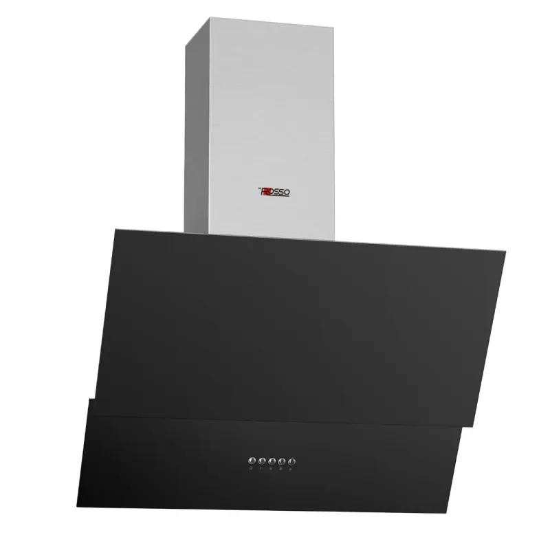 Hotte inclinée Derosso DR-HOT60-VN 60 cm verre noir filtre charbon