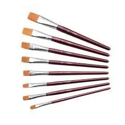 Pinceau brosse n°8 poils synthétiques manche court bois