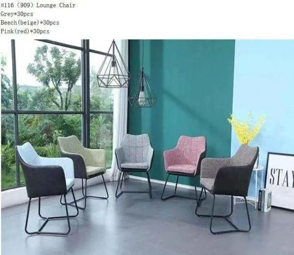 Chaise de salle a manger 909 – pieds fer, multicolore