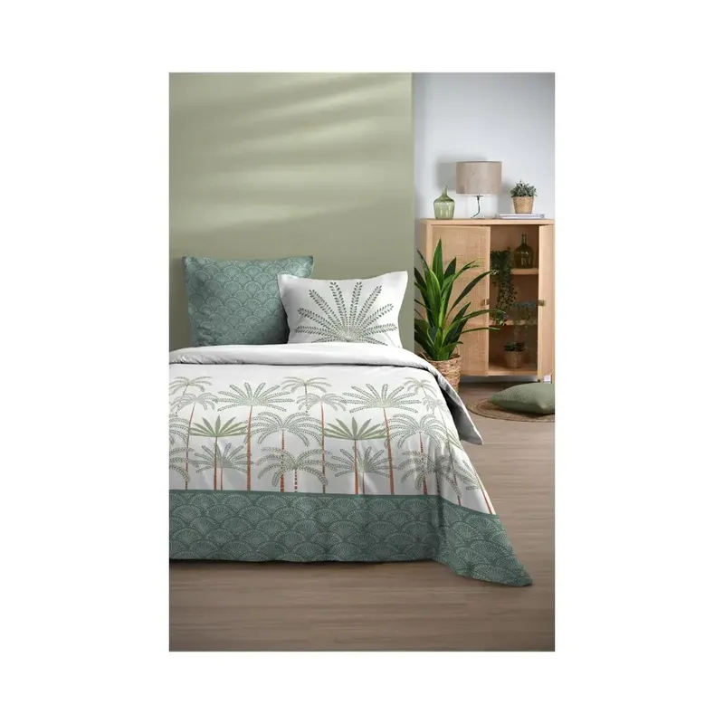 Parure housse de couette morphea vert 260X240