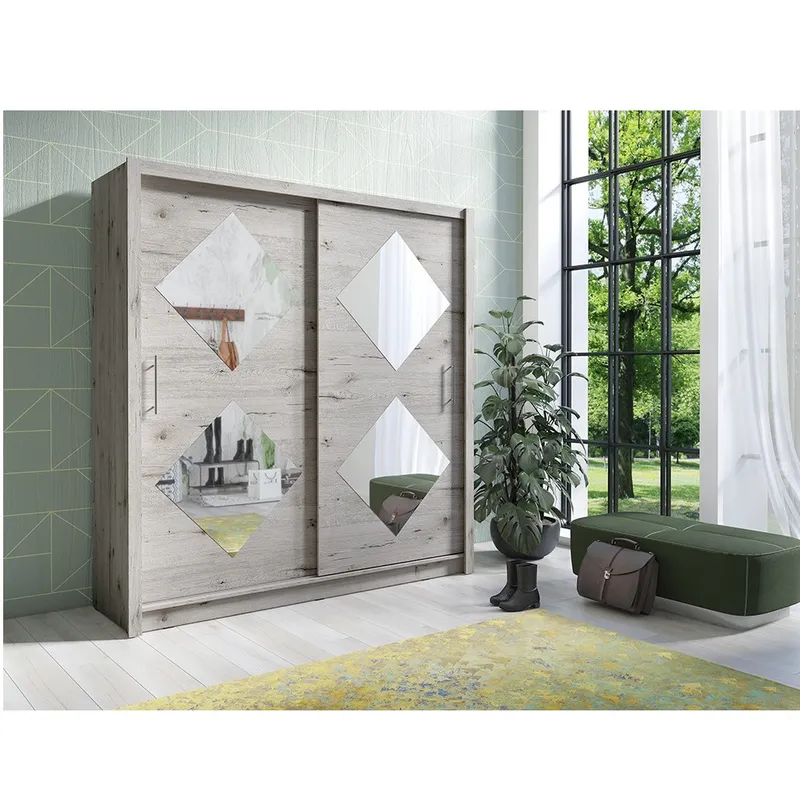 Armoire 2 portes Bora chene 205x215x62 cm