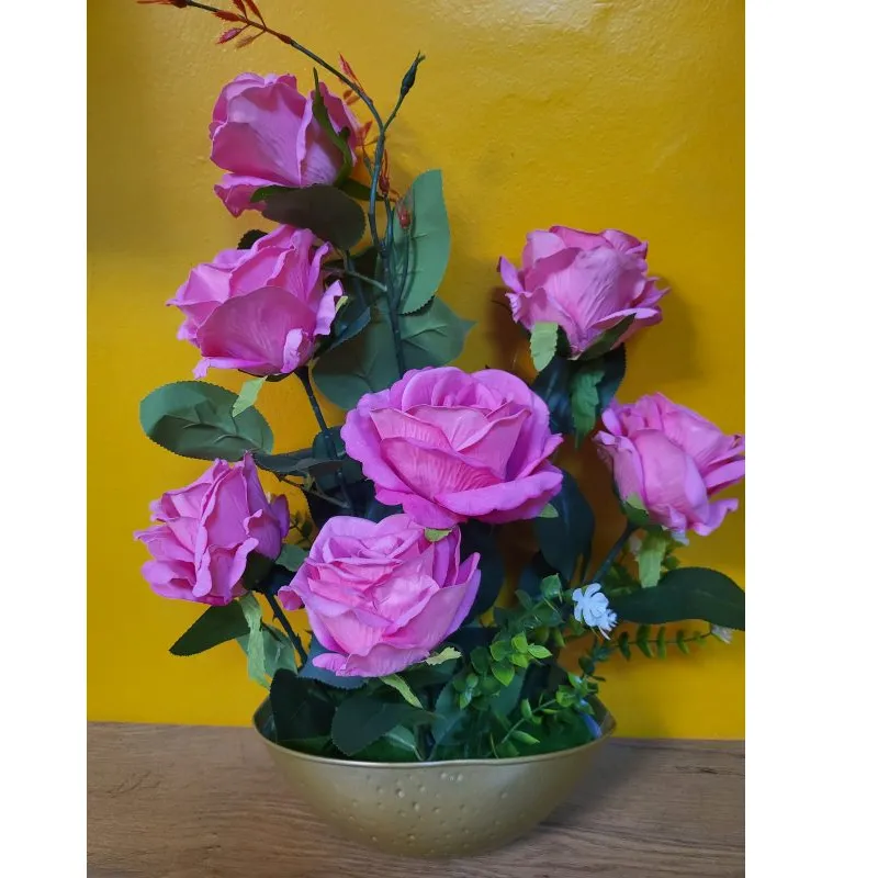 Fleur artificielle roses fuchsia – Hauteur 50 cm