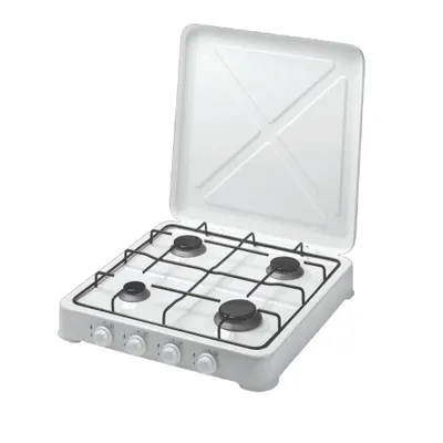 Réchaud 4 feux gaz + couvercle 7LINE Blanc HT64W