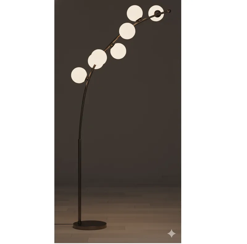 Lampe LED à poser sur socle 1,20 m noire