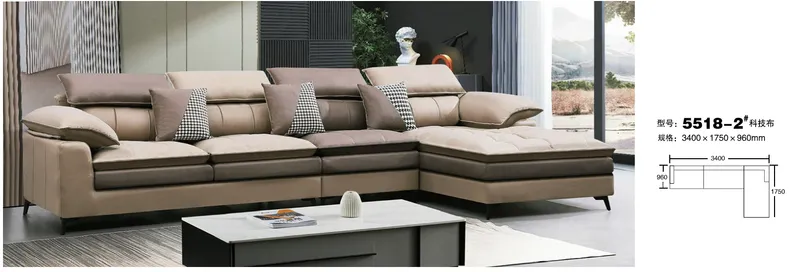 Salon d’angle de jardin 340×180 cm – Canapé d’angle modulable 5 places