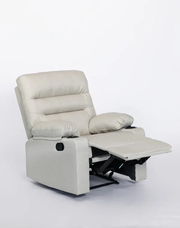 Canapé relax manuel beige 90×100×48 cm, 165 cm déployé