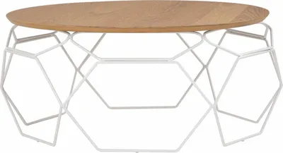 Table basse Nano 80 cm bois naturel / blanc