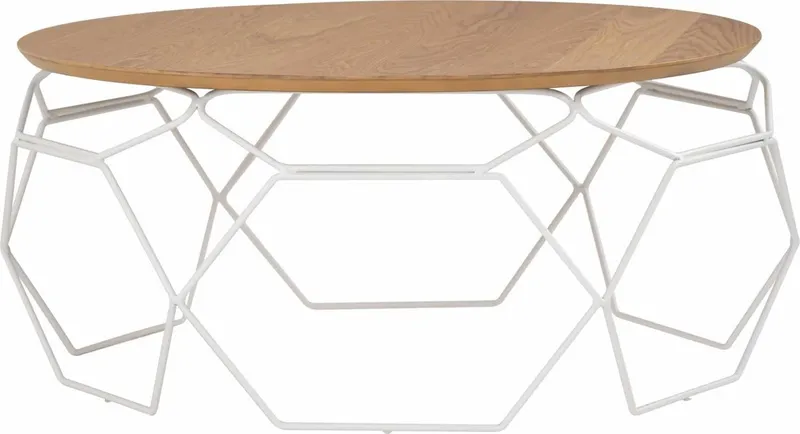 Table basse Nano 80 cm bois naturel / blanc