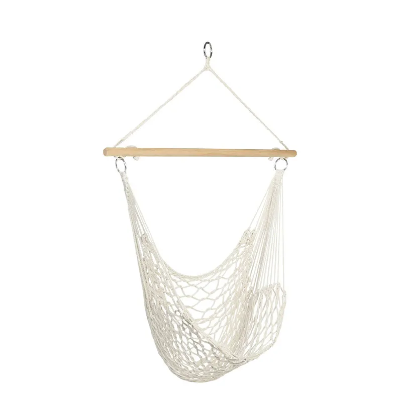 Hamac suspendu en macramé – décoration jardin et terrasse