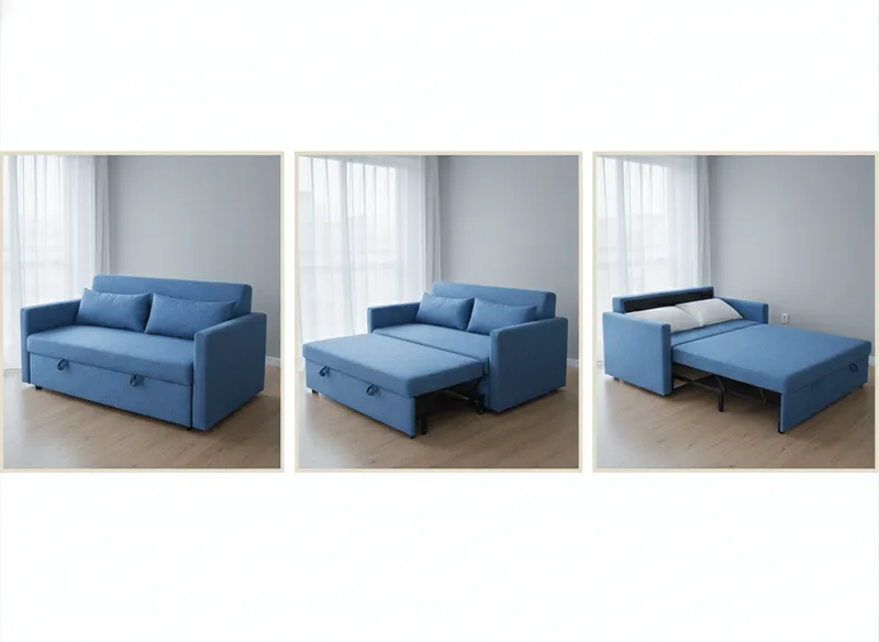 Salon clic-clac convertible – assise 140 cm, profondeur 96 cm, hauteur 76 cm