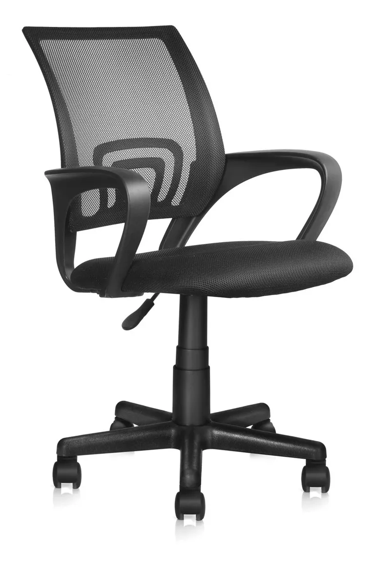 Chaise de bureau noire avec accoudoirs