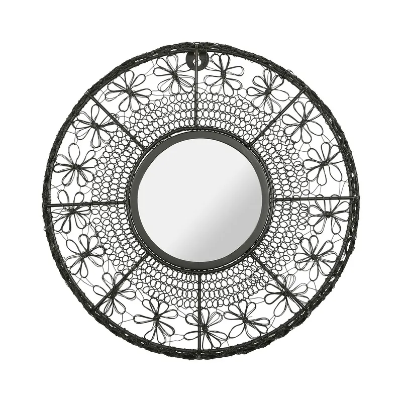 Miroir kalypso noir D35CM fer