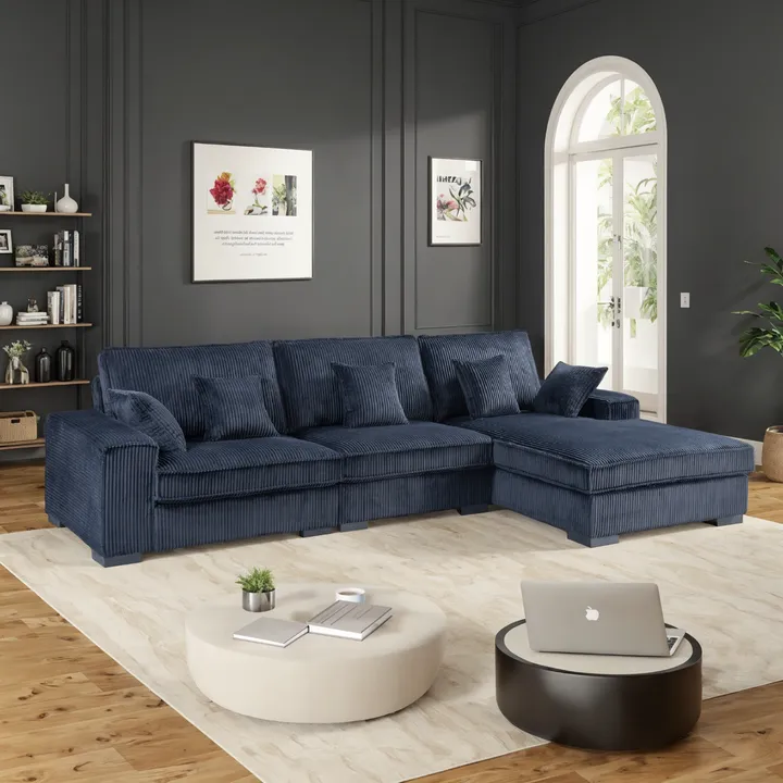 Canapé d’angle noir – H-9700BLACKRIGHT