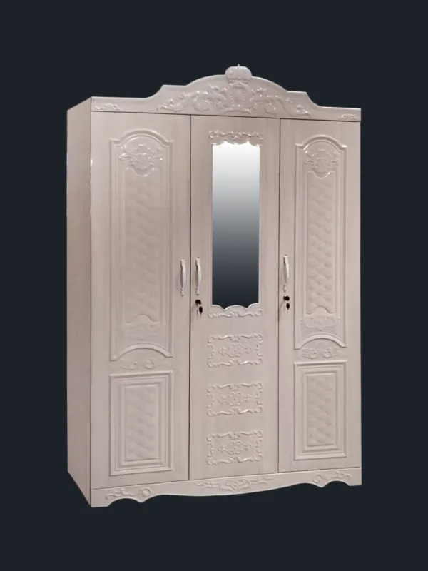 Armoire 3 portes en fer avec miroir 180×118×42 cm