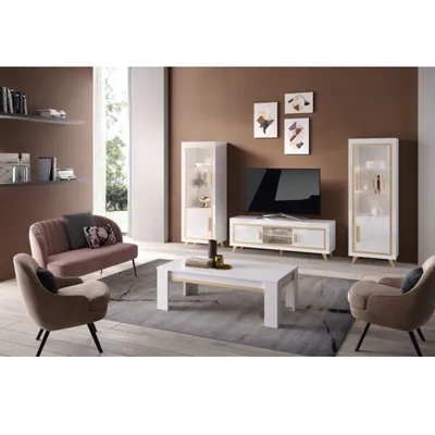 Ensemble salon Living Gold 1+1+meuble TV
