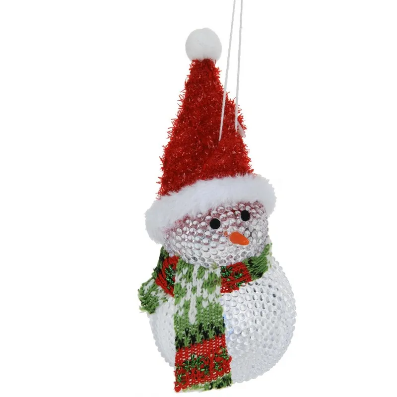Bonhomme de neige décoratif avec bonnet et éclairage LED