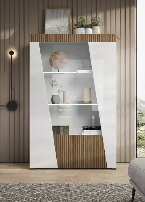 Vitrine 2 portes Etna, design contemporain