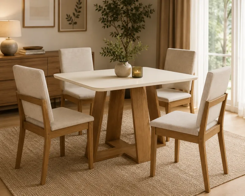 Table à manger rectangulaire – plateau 120 × 80 cm, hauteur 80 cm – TABLE-LINS-SC155-128-RECT