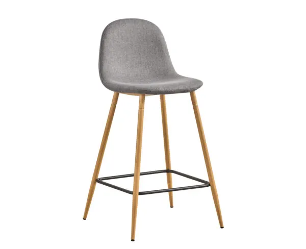 Chaise de bar grise pieds bois 318-2
